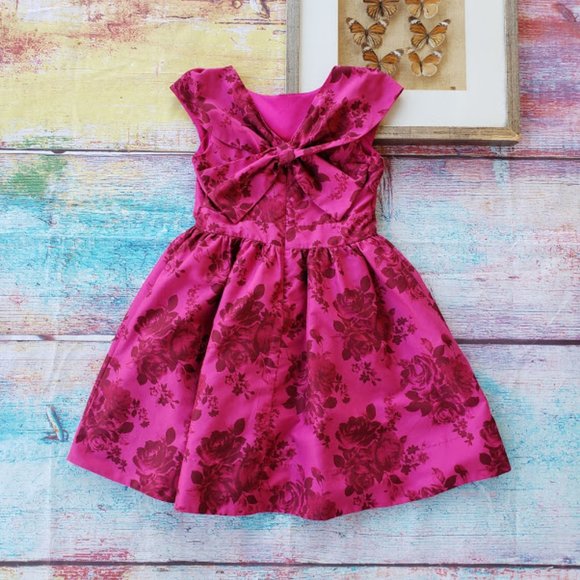 Ted Baker Girls Fancy Pink Floral Flared Dress 10 - Picture 3 of 9